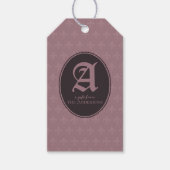 Étiquettes Cadeaux Monogramme Fleur-de-Lis Gothiqu (Devant)