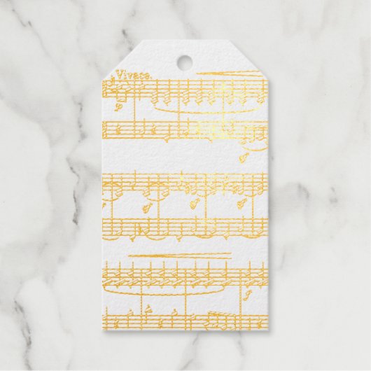 Étiquettes Cadeaux Musique dorée (Recto)