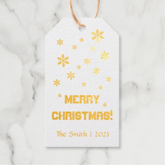 Étiquettes Cadeaux Neige minimaliste personnalisé violet (Recto)