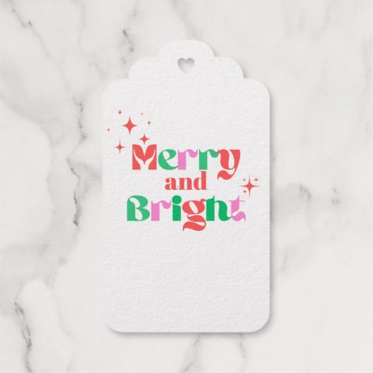 Étiquettes Cadeaux Noël joyeux et rouge vif vert police moderne (Verso)