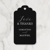 Étiquettes Cadeaux Noir Blanc Silver Wedding Favoriser (Verso)