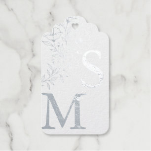 Étiquettes Cadeaux Noir Blanc Silver Wedding Favoriser
