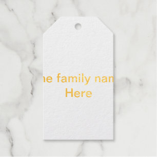 Étiquettes Cadeaux Nom de famille ici message simple texte minimal