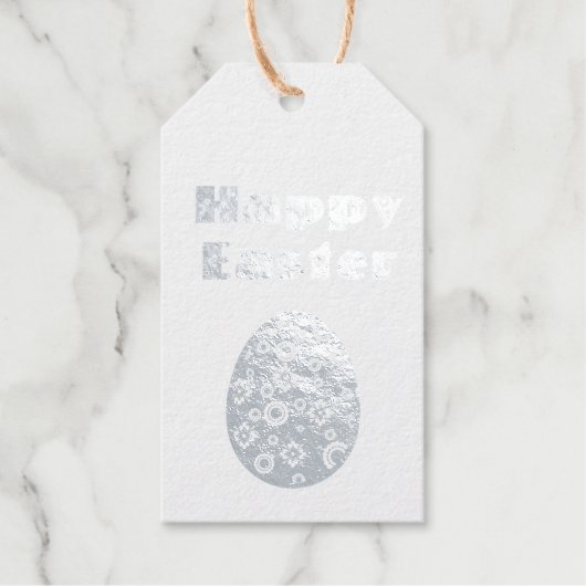 Étiquettes Cadeaux Oeuf de Pâques moderne Art du papier rétro (Recto)