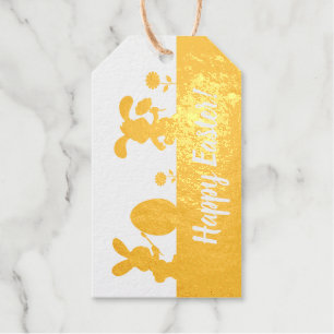 Étiquettes Cadeaux Oeuf de peinture de lapin de Pâques mignon