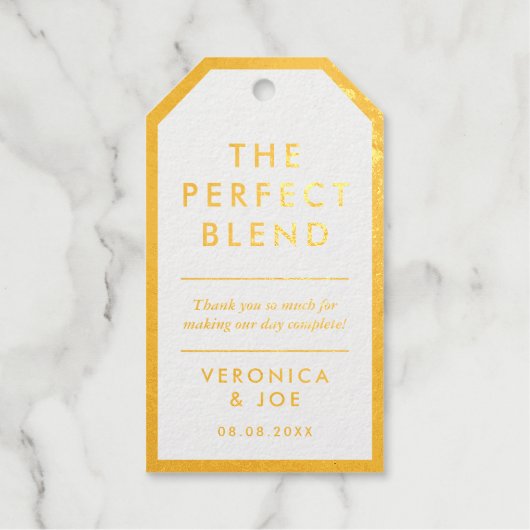 Étiquettes Cadeaux Or et blanc modernes Le Mélange parfait (Recto)