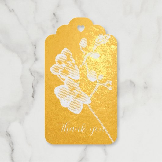 Étiquettes Cadeaux Orchidée rose blanc couleur noir pâle violet doux (Recto)