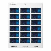 Étiquettes cadeaux ornementaux bleus (Feuille entière)