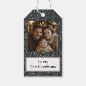 Étiquettes Cadeaux Photo Or et Marine (Devant)