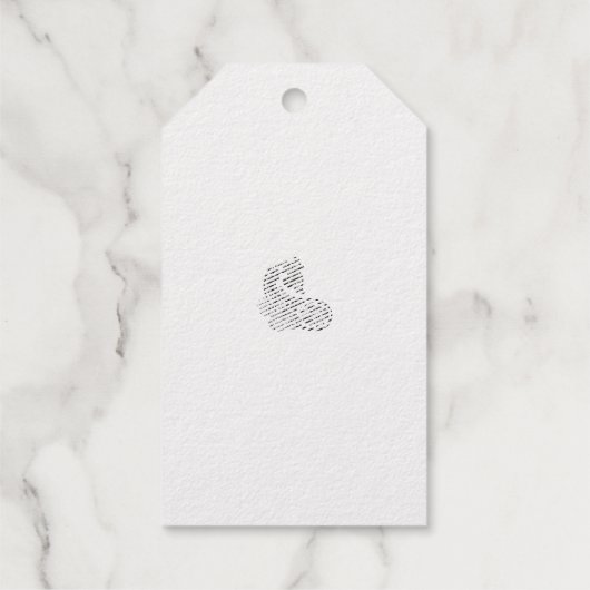 Étiquettes Cadeaux Point, Bleu Sherpa, Motif Sable Doré (Verso)