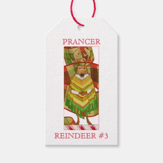 Étiquettes cadeaux PRANCER REINDEER (Devant)