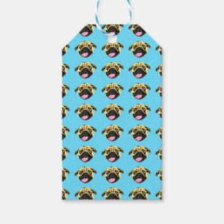 Étiquettes Cadeaux Pug Bleu