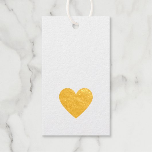 Étiquettes Cadeaux Real Gold Foil Coeur Moderne Minimal Élégant Simpl (Recto)