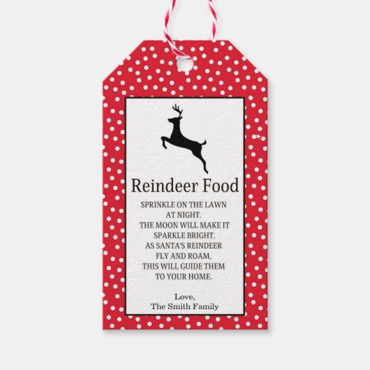 Étiquettes cadeaux Reindeer Food (Devant)