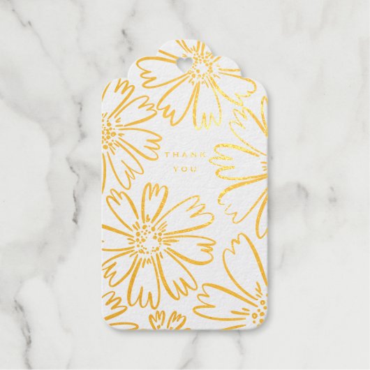 Étiquettes Cadeaux Remerciement composition florale avec photo à l'in (Recto)