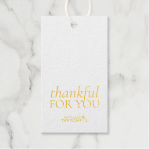 Étiquettes Cadeaux Remerciements pour Vous Élégant Jour de Thanksgivi