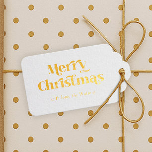 Étiquettes Cadeaux Retro Vintage élégant Joyeux Noël