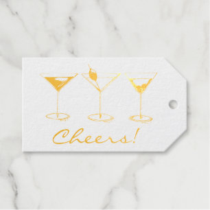 Étiquettes Cadeaux Santé! Martini Manhattan Cocktails cosmopolites