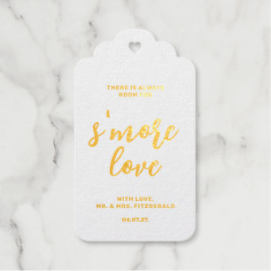 Étiquettes Cadeaux Scénario S'more Amour Or Réel Crénelé