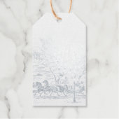 Étiquettes Cadeaux Scène d'hiver victorienne - argent (Recto)
