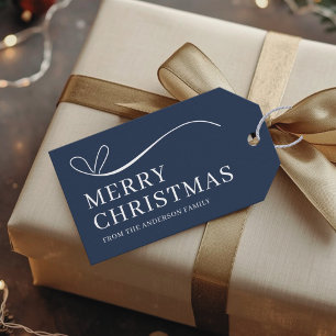 Étiquettes cadeaux simple bleu moderne Joyeux Noël