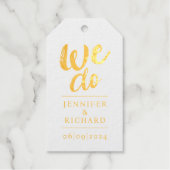 Étiquettes Cadeaux Simple moderne pinceau Typo Nous faisons Mariage L (Recto)