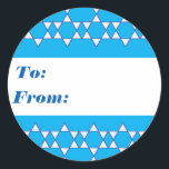 Étiquettes cadeaux Star juive bleue<br><div class="desc">Ces autocollants sont de deux tailles, et ils sont parfaits pour Hanoukka ou toute occasion de cadeaux juifs.</div>