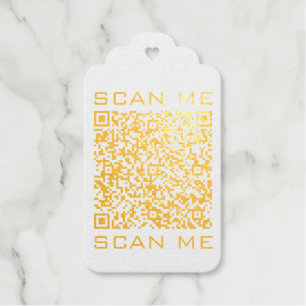 Étiquettes Cadeaux Texte QR Code Info Scannez Moi Votre Design Modern