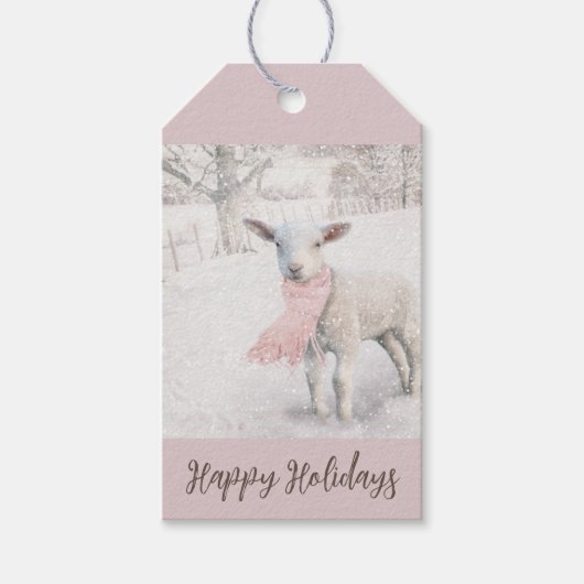 Étiquettes Cadeaux Thème Ferme d'Hiver (Devant)