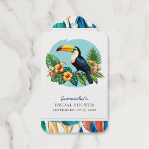 Étiquettes Cadeaux Toucan Réveillon de Mariée de la Forêt Tropicale