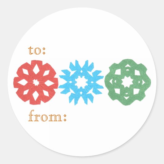 Étiquettes cadeaux trio flocon de neige (Devant)