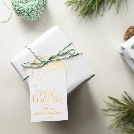 Étiquettes Cadeaux Typographie de Confetti Joyeux Noël