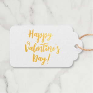 Étiquettes Cadeaux typographie Heureuse Sainte-Valentin rouge moderne