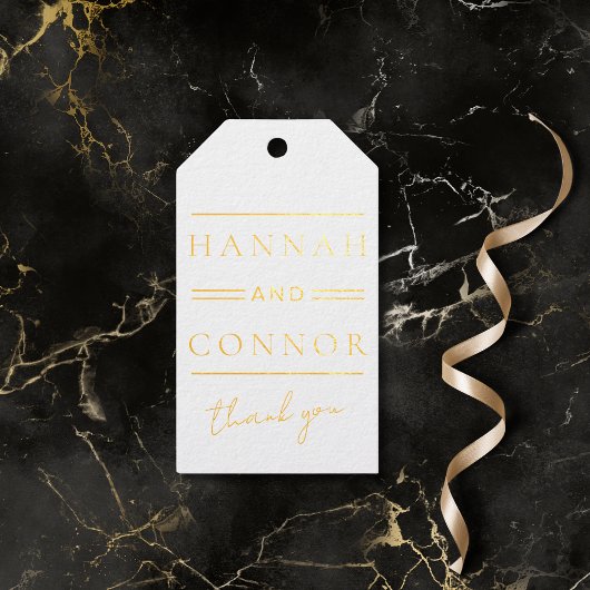 Étiquettes Cadeaux Typographie moderne chic noir & blanc