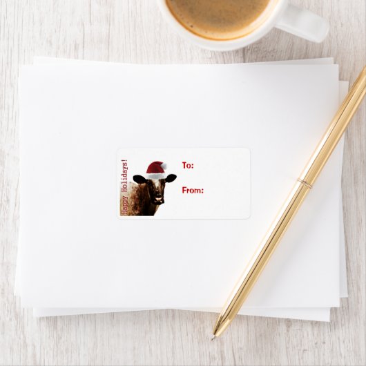 Étiquettes cadeaux Vaches de vacances (En situation)