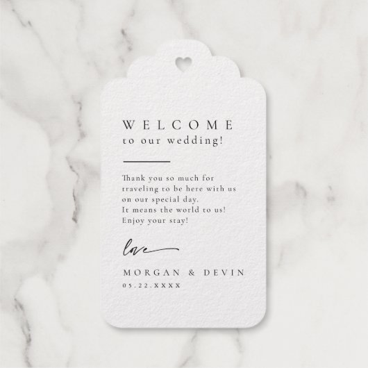 Étiquettes Cadeaux Wedding Welcome Foil Gift Tag (Verso)