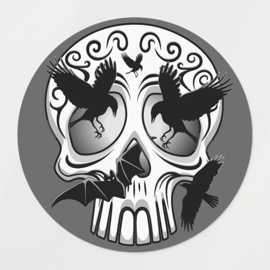 Étiquettes Calaveras décoratives Halloween (Design 1)