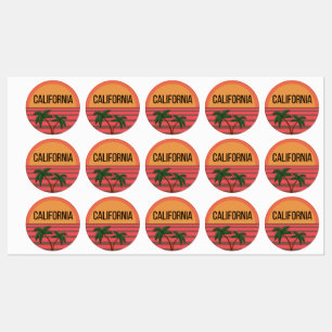 Étiquettes California Cute Design Idées Cadeau Coucher de sol