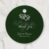 Étiquettes calligraphiées Cœurs liés - Émeraude/Ar (Devant)