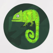 Étiquettes Caméléon vert mignon (Design 2)