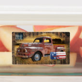 Étiquettes Camion rouge vintage (Apposé)