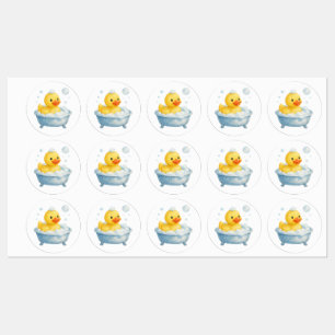 Étiquettes Canard en caoutchouc de baignoire avec bulles