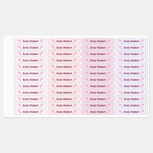 Étiquettes Candy Design Kids' Name Clothing School Labels (Feuille)