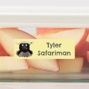 Étiquettes Caricature amusante de buffle d'eau courante perso