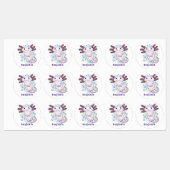 Étiquettes Caricature axolotl rose adorable (Feuille)