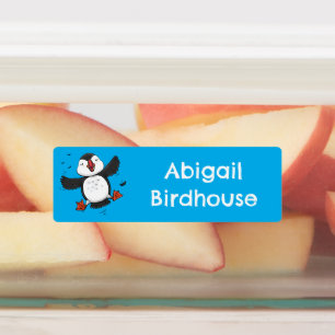 Étiquettes Caricature bleu bouffin volant très agréable perso