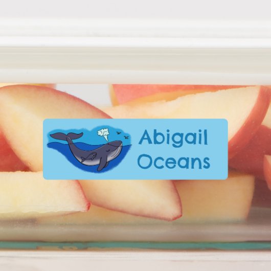 Étiquettes Caricature de baleine mignonne et de baleine de ve (Apposé)