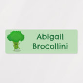 Étiquettes Caricature de brocoli dansante mignonne personnali (Design 2)