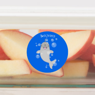 Étiquettes Caricature de bulles de narval joyeux