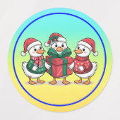 Étiquettes Caricature de canards de Noël mignons Art-68105 (Design 1)